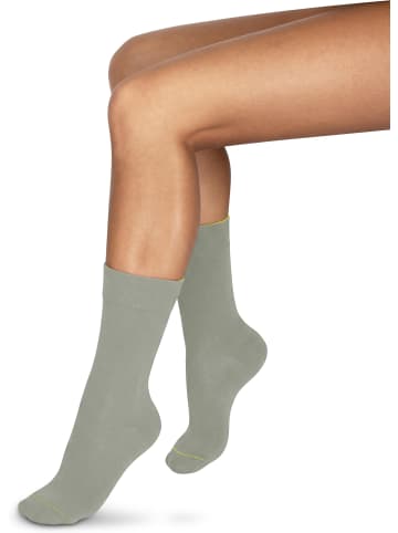 normani 1 Paar Socken Bi-Color in Silber/Säuregelb