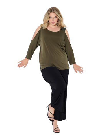 Ulla Popken Shirt in olivgrau