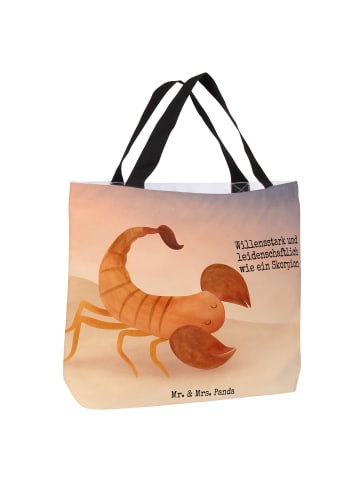 Mr. & Mrs. Panda Strandtasche Sternzeichen Skorpion Design mit S... in Weiß