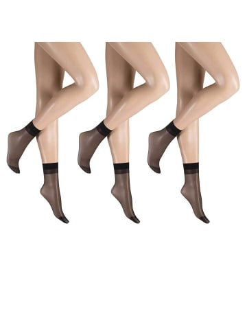Hudson Socken Simply 20 3-Pack transparent matt in Black