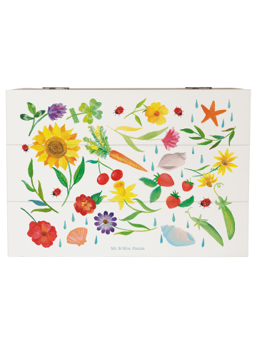 Mr. & Mrs. Panda Truhe Holz Sommer mit Spruch in Bunt