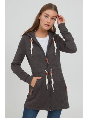 Oxmo Kapuzensweatjacke OXThora 21300564-ME Übergangsjacke lang geschnitten in Schwarz