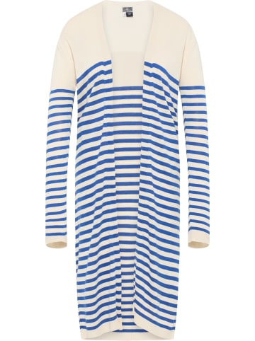 DreiMaster Damen Cardigan in Wollweiss Blau