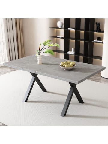 ABRIHOME Esstisch mit gekreuzten Beinen in Grau