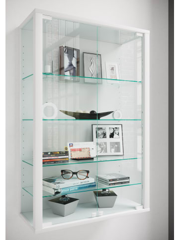 VCM  Wandvitrine Hängevitrine Glasvitrine Glas Udina L in Weiß