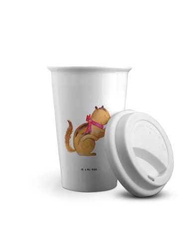 Mr. & Mrs. Panda Kaffeebecher Eichhörnchen Smoothie ohne Spruch in Weiß