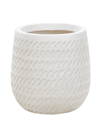 Beliani Outdoor Blumentopf LIVADIA in Weiß - (W) 19 x (H) 22 x (L) 19 cm