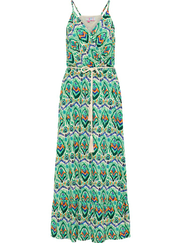 IZIA Damen Maxikleid Mit Allover-Print in Grün Mehrfarbig