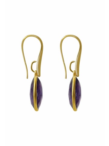 Gemshine Ohrringe Ovale Amethysten in gold coloured