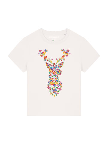 wat? Apparel T-Shirt Floral Deer in Off White