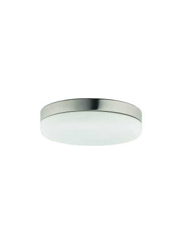 Licht-Erlebnisse Deckenlampe Ø 32 x (H)7.5 cm in Nickel matt Weiß