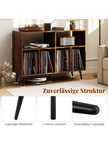 COSTWAY Plattenspielerständer 3-stufig in Braun