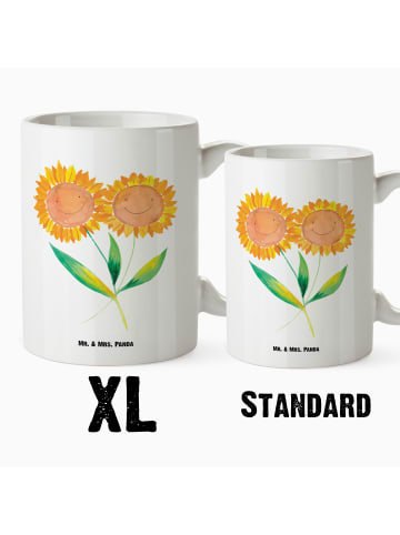 Mr. & Mrs. Panda Tasse Blume Sonnenblume ohne Spruch in Weiß