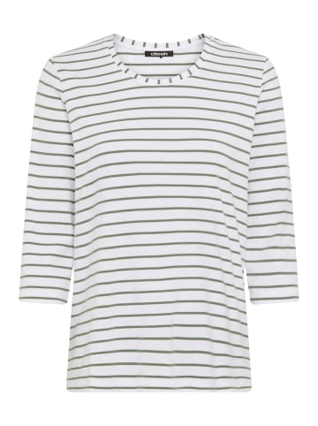 Olsen T-Shirt Hannah in khaki weiß