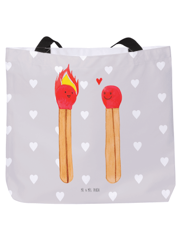 Mr. & Mrs. Panda Tasche Streichhölzer ohne Spruch in Grau Pastell