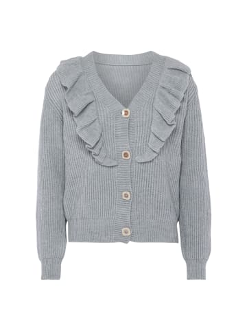 caspio Damen Strick Cardigan in HELLGRAU MELANGE