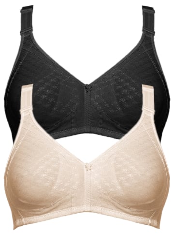 SUSA 2er Pack BH ohne Bügel Topsy Plus in Haut Schwarz