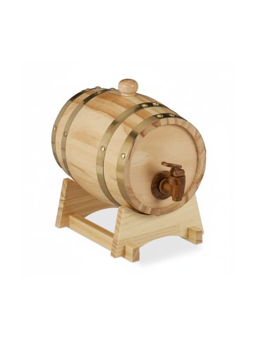 relaxdays Holzfass in Natur - 1,25 l