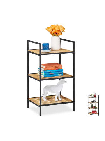 relaxdays Standregal in Natur/Schwarz - (B)39 x (H)71 x (T)32,5 cm