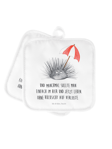Mr. & Mrs. Panda Topfuntersetzer Seeigel mit Spruch in Weiß