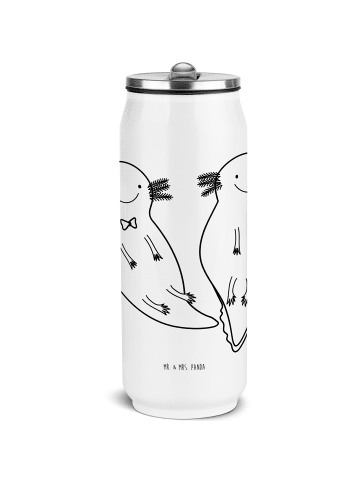 Mr. & Mrs. Panda Trinkflasche Edelstahl Axolotl Freundin ohne Sp... in Weiß