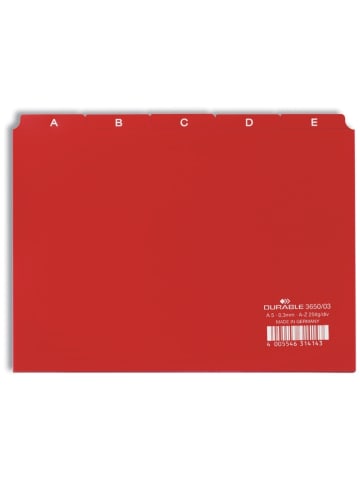 Durable Leitregister A-Z A5quer PP 25-teilig rot