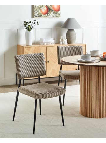 Beliani 2er-Set Esszimmerstuhl STURGIS in Beige/Schwarz