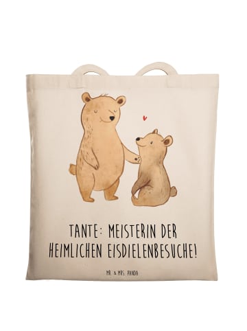 Mr. & Mrs. Panda Tragetasche Tante Eisdielenmeisterin mit Spruch in Creme