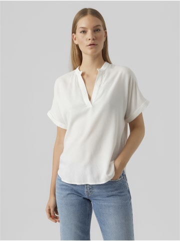 Vero Moda Top Casual Splitneck Bluse in Weiß