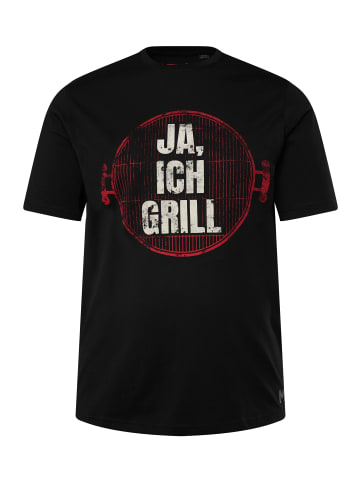 Men Plus Kurzarm T-Shirt in schwarz