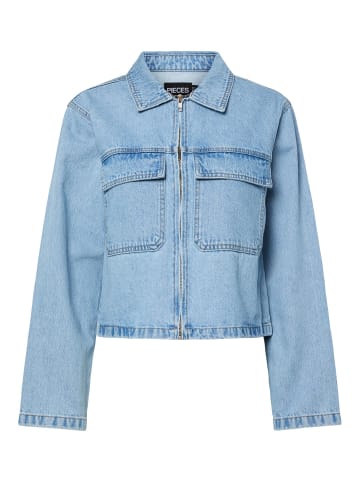 Pieces Jeansjacke in Light Blue Denim