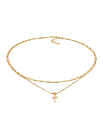 Elli Halskette 925 Sterling Silber Kreuz in Gold