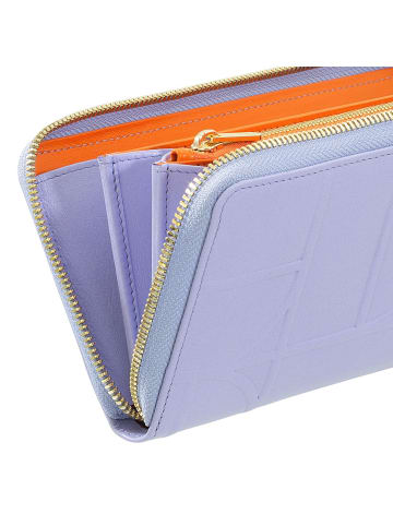 DuDu Up Geldbörse RFID Schutz Leder 20 cm in lilac-orange