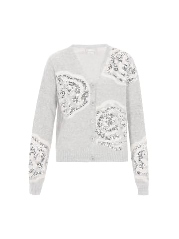 Usha Cardigan in grey melange beige