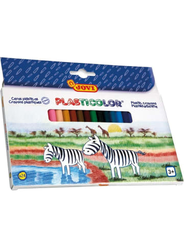 Jovi Wachsmalstifte Plasticolor rund Packung mit 24 Stück farblich sortiert