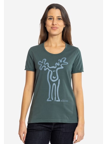 elkline T-Shirt Rudolfine in trekking green - ashblue