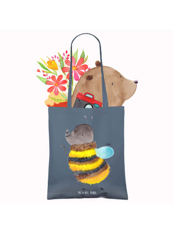 Mr. & Mrs. Panda Einkaufstasche Hummel flauschig ohne Spruch in Indigo Blue