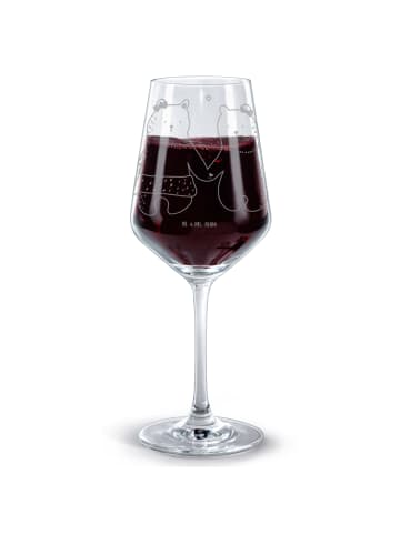 Mr. & Mrs. Panda Rotweinglas mit Gravur Bär Freundin ohne Spruch in Transparent