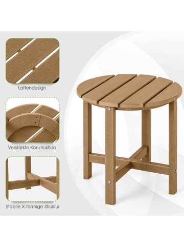 COSTWAY Beistelltisch HDPE in Braun