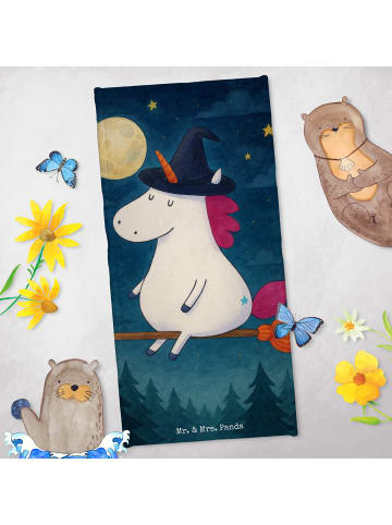 Mr. & Mrs. Panda Sport Handtuch Einhorn Hexe Design ohne Spruch in Weiß