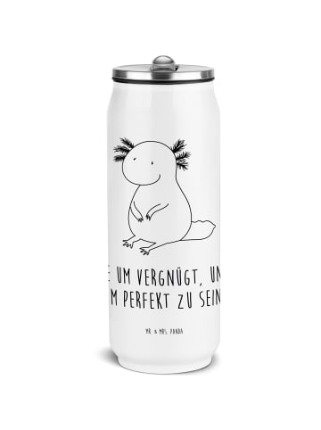 Mr. & Mrs. Panda Getränkedose Axolotl Niedlich mit Spruch in Weiß