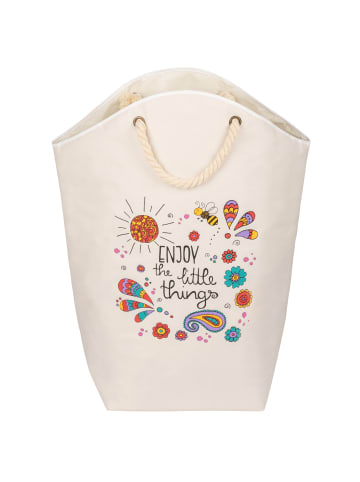 Wenko Kleiner Wäschekorb mit Schnurgriffen, 58 l in Beige, (B) 53 x (H) 60 x (L) 25 cm