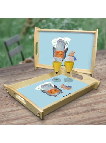 Mr. & Mrs. Panda Dekotablett Pinguin & Maus Wanderer ohne Spruch in Eisblau