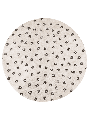 Beliani Kurzflor AFIS in Beige/Schwarz - (W) 140 x (L) 140 cm