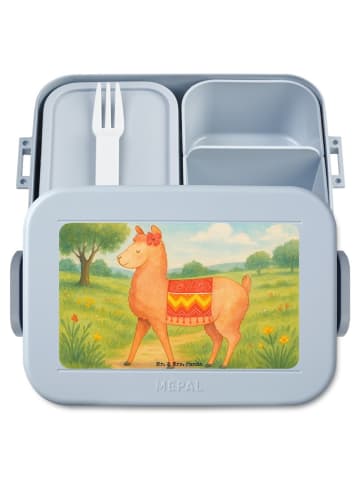 Mr. & Mrs. Panda Essensbox Alpaka Stolz Design ohne Spruch in Blau Pastell