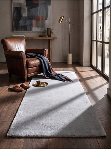 KADIMA DESIGN Teppichläufer Uni Antirutsch weich wohnlich Wohnzimmer Schlafzimmer in Grau