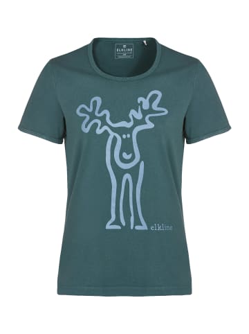 elkline T-Shirt Rudolfine in trekking green - ashblue