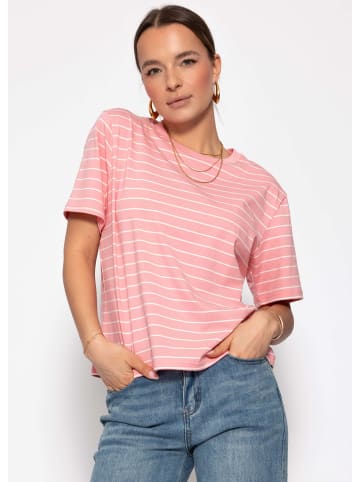 SASSYCLASSY T-Shirt mit schmalen Streifen in Rosa