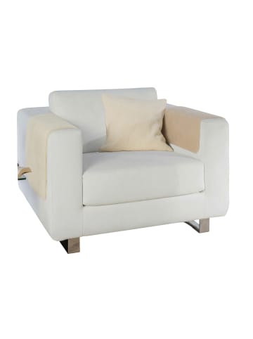 Erwin Müller Baumwollmischung Armlehnenschoner 2er-Pack Matera in creme/wollweiß