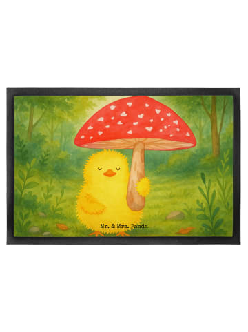 Mr. & Mrs. Panda Fussmatte Küken Fliegenpilz Design ohne Spruch in Weiß